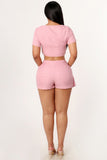 2 PIECE SKORT SET IN BLUSH LOVE