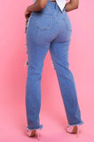 Denim High Rise Crossover Jean