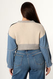 Two tone me in denim sweater