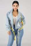 DISTRESSED JEAN JACKET H-MADE Warning