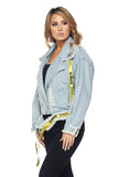 DISTRESSED JEAN JACKET H-MADE Warning